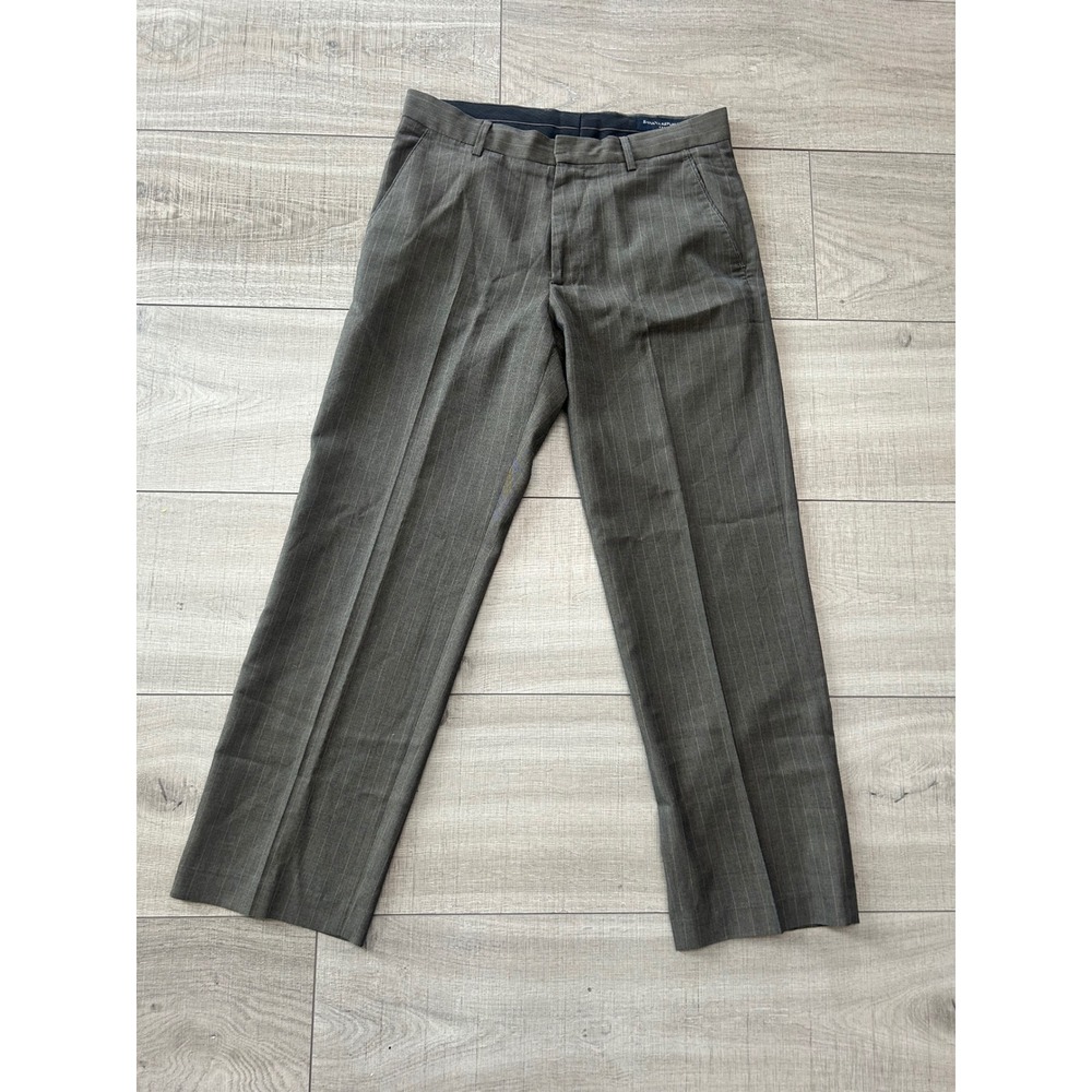 Banana Republic Pinstripe Grey Dress Pants Straight Leg Trousers Size 32/30